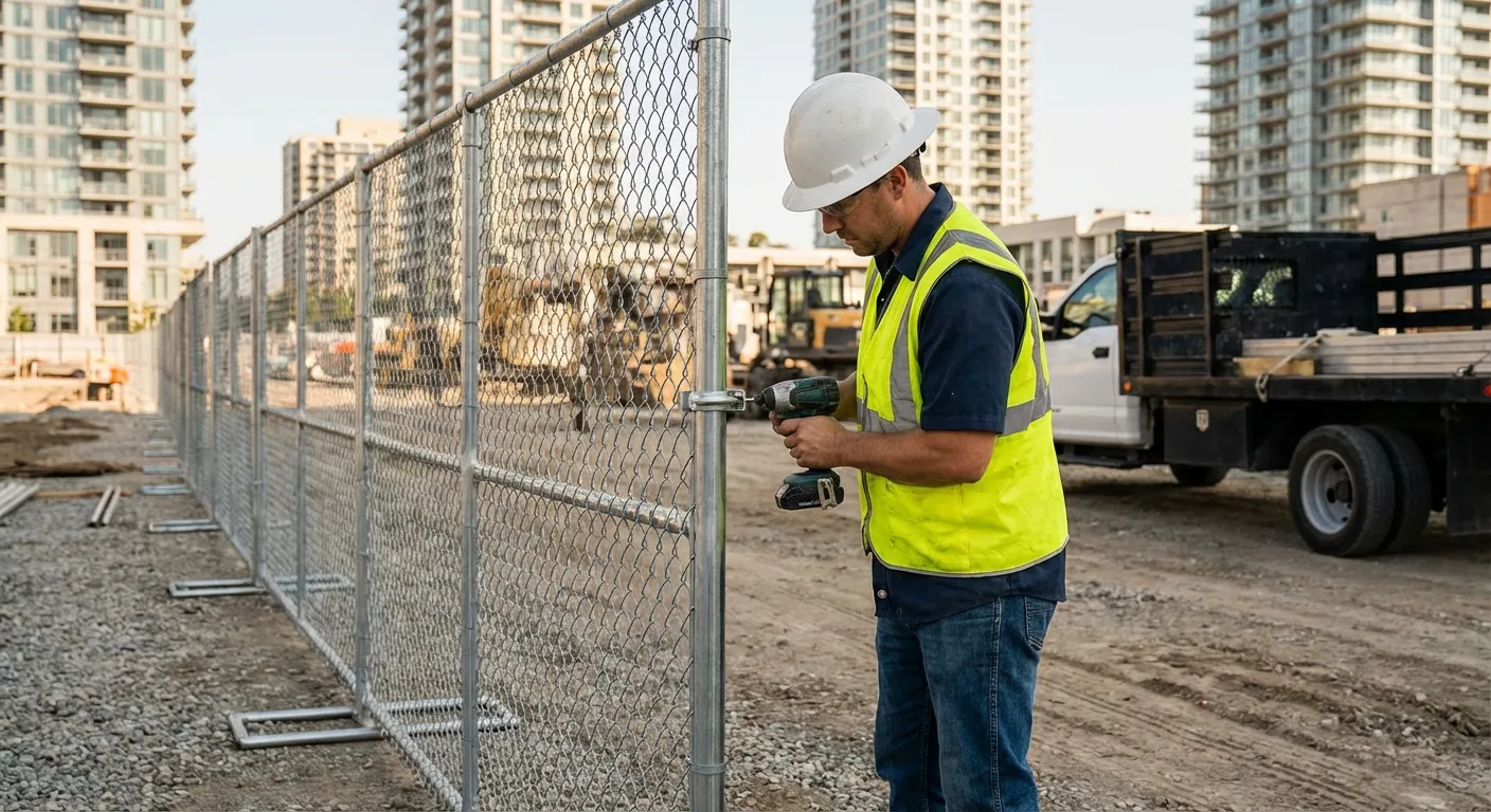 Downtown Granada Hills temporary fencing and site security