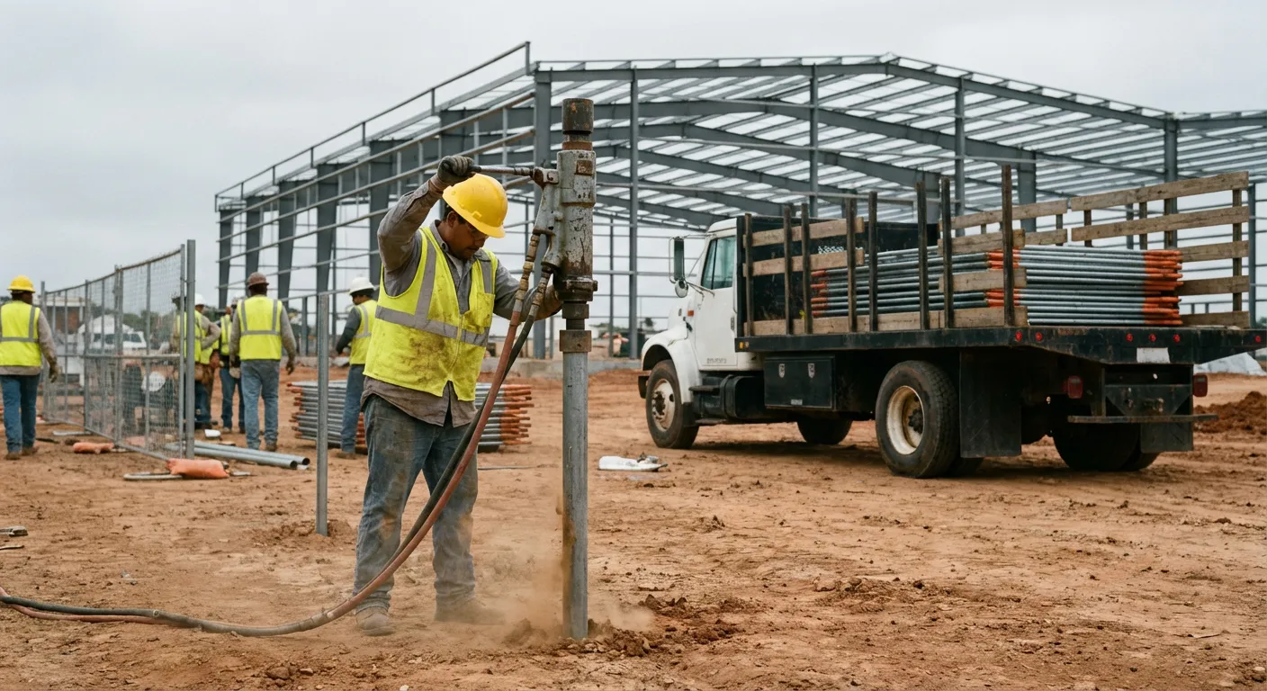 Industrial fencing installation site in Granada Hills, CA