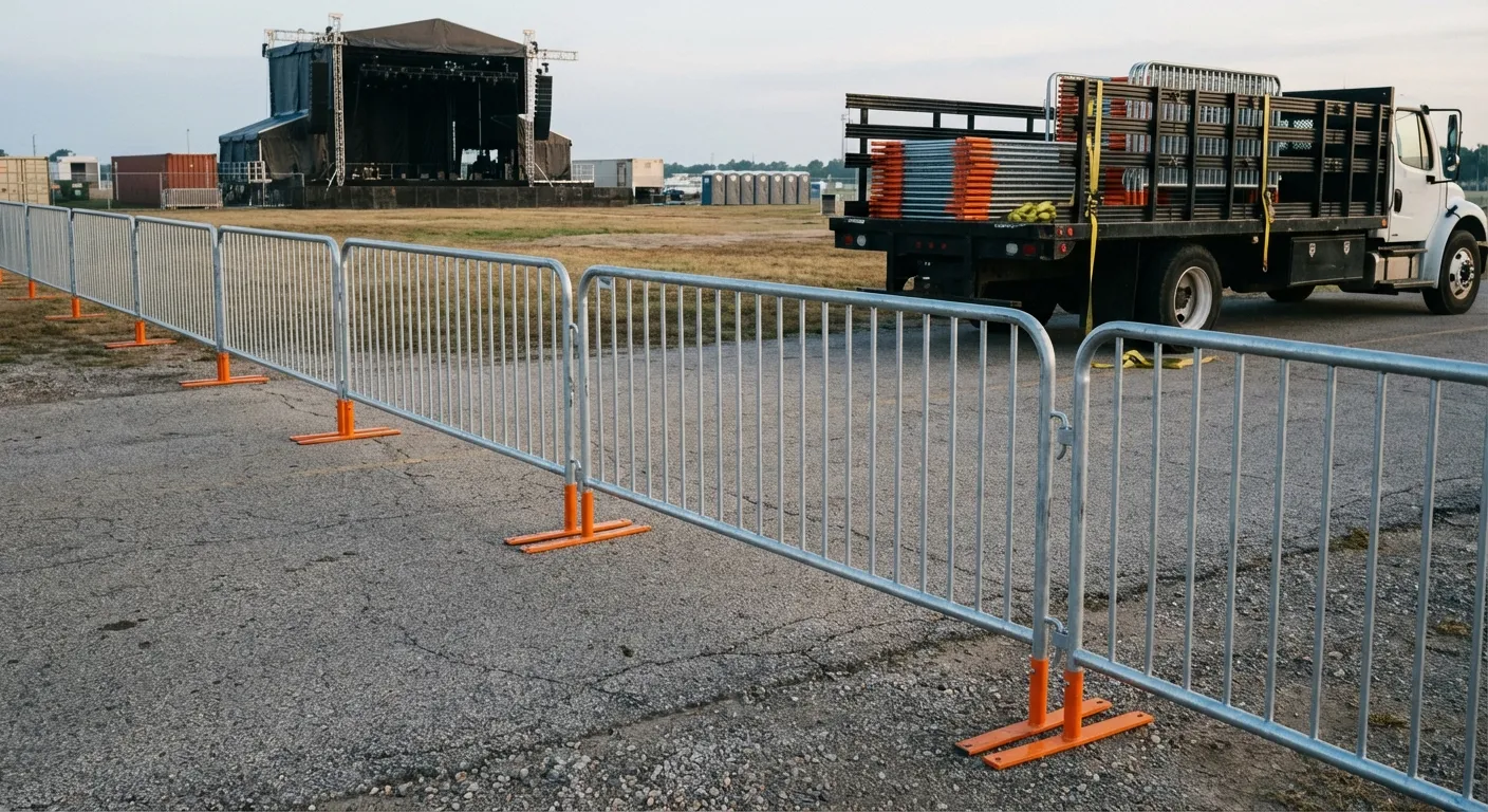 Crowd control barricade setup in Granada Hills, CA