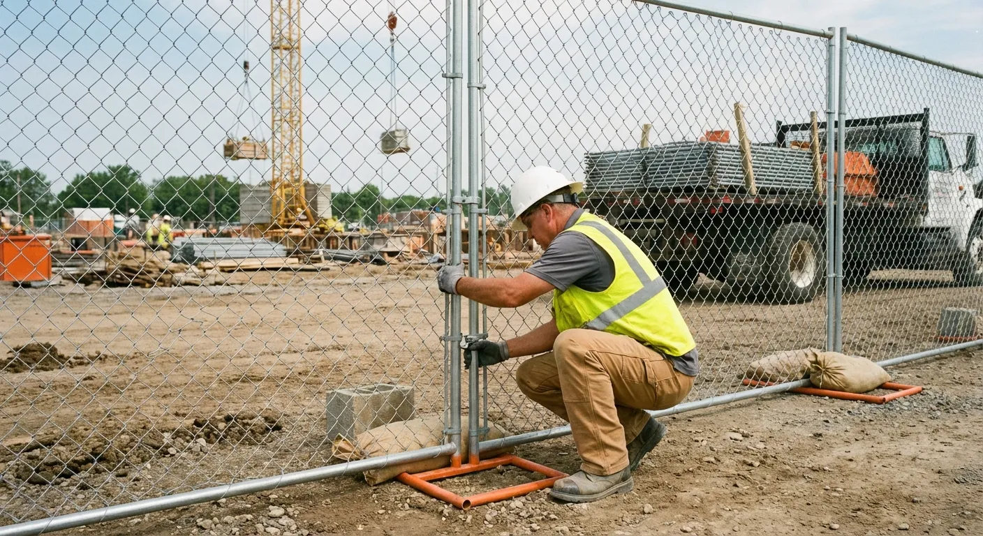 Comparison of professional fencing solutions versus DIY risks on a construction site in Granada Hills, CA
