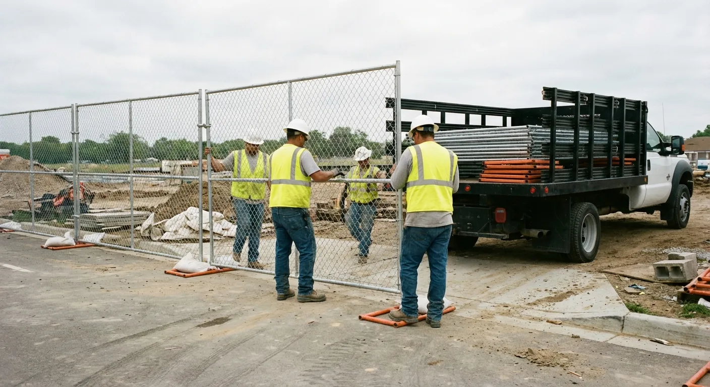 Aliso Canyon Fence Rental team securing a construction site perimeter in Granada Hills, CA