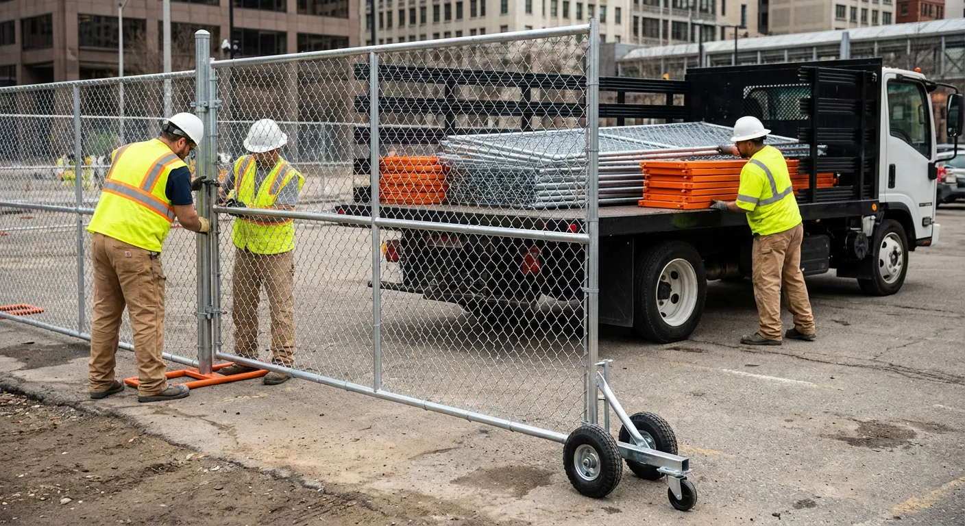 Temporary gate rental installation site in Granada Hills