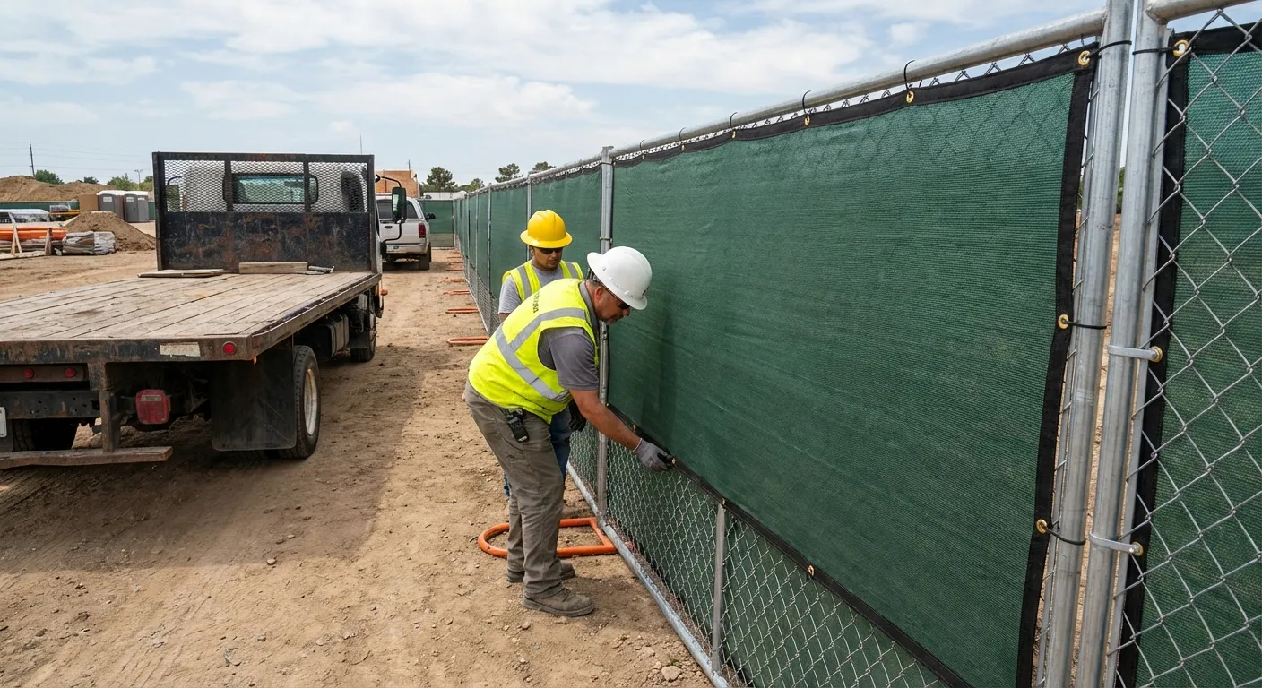 Temporary fence and barricade delivery truck in Granada Hills, CA