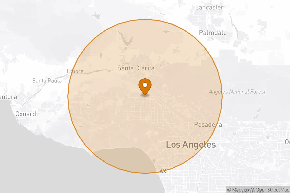 service area service area map in Granada Hills, CA